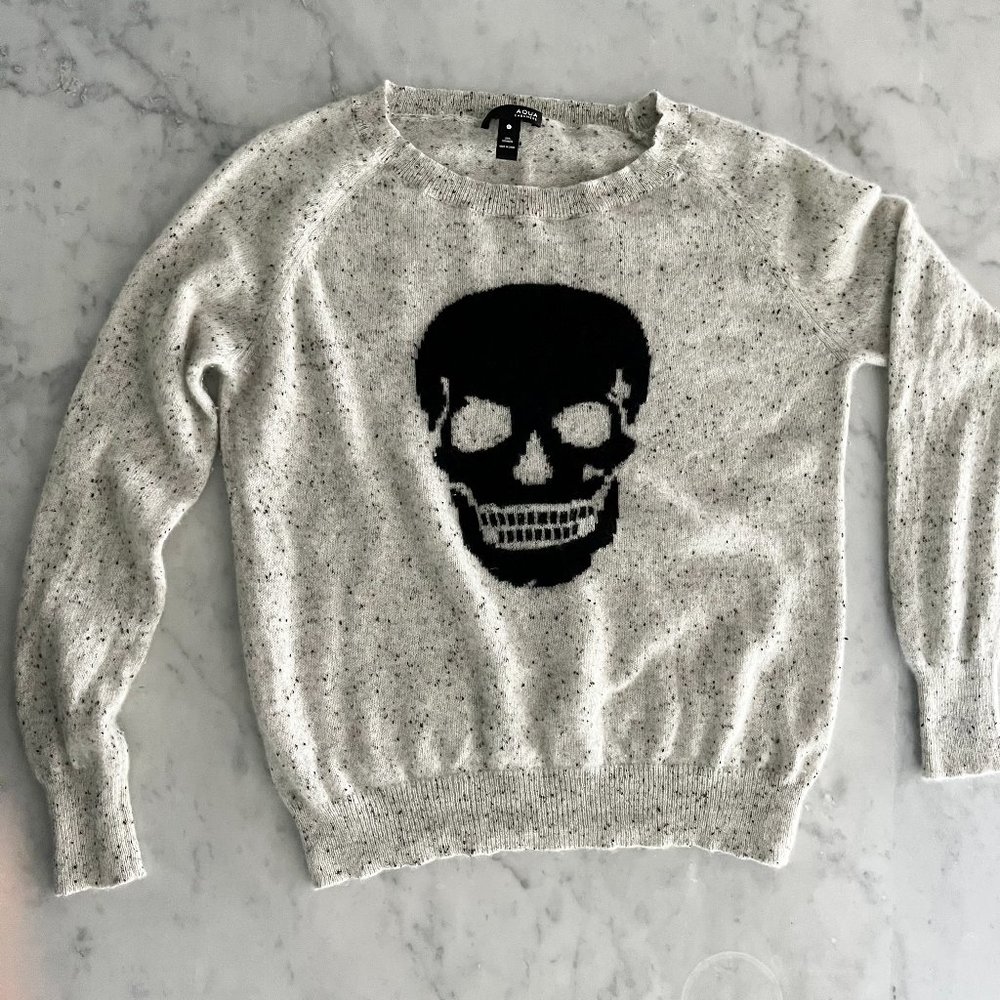 Aqua Cashmere Skull sweater, small